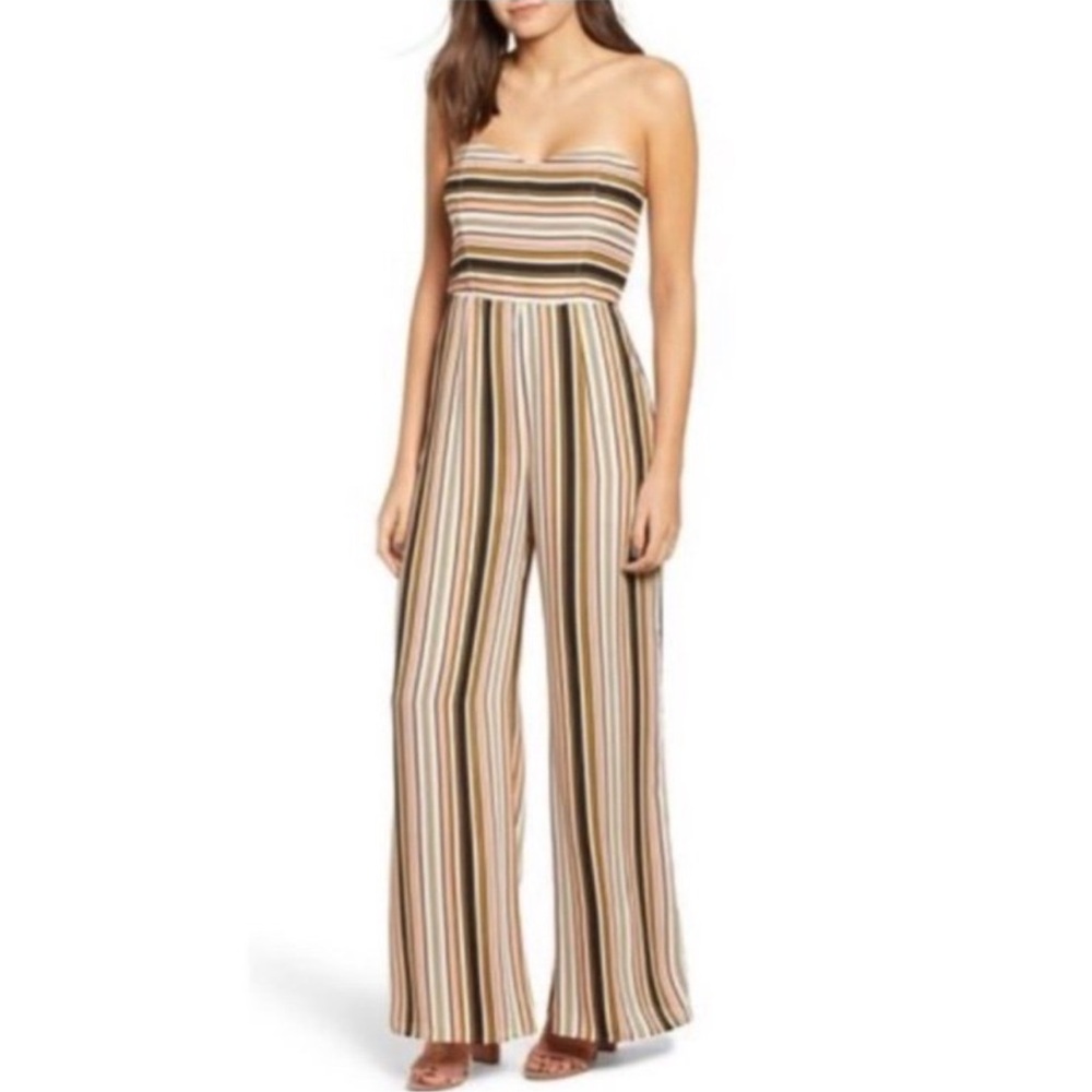 BOGO. Leith Multicolor Striped Strapless Jumpsuit Small - Picture 2 of 4